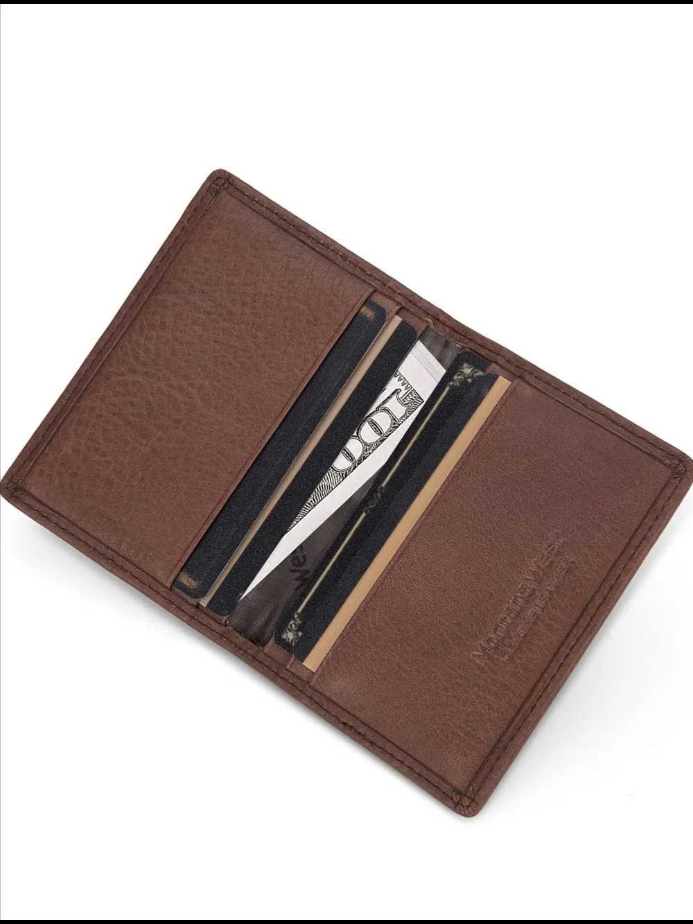 Montana West Business Card Holder Bifold Mens Wallet - Coffee
